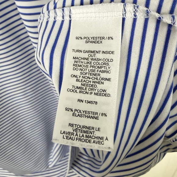 Vineyard Vines Performance Polo Shirt Mens XXL White Blue Striped Air Force NCAA - Picture 8 of 8